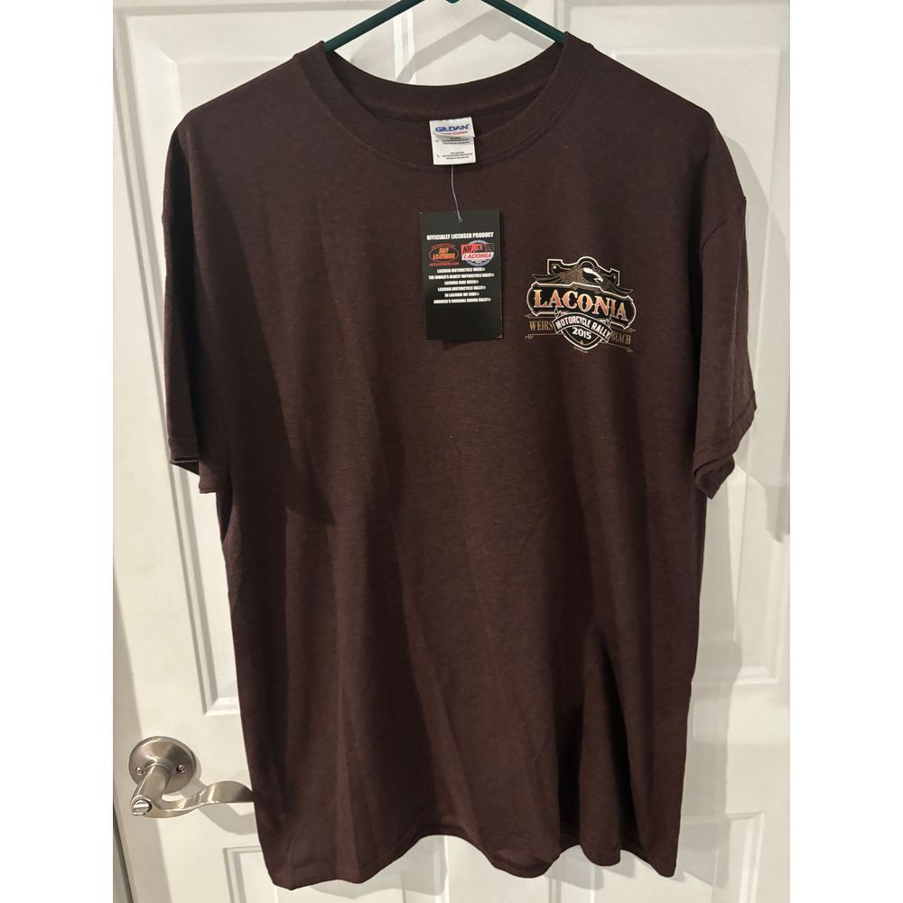 Laconia  Brown Graphic T-Shirt Vintage Style Print New with‎ Tags